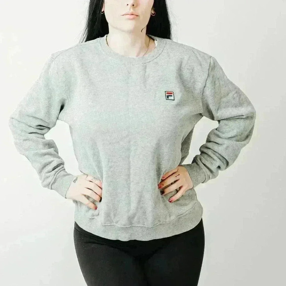 Y2K FILA Gray Crewneck Pullover Sweatshirt - L - Picture 1 of 6